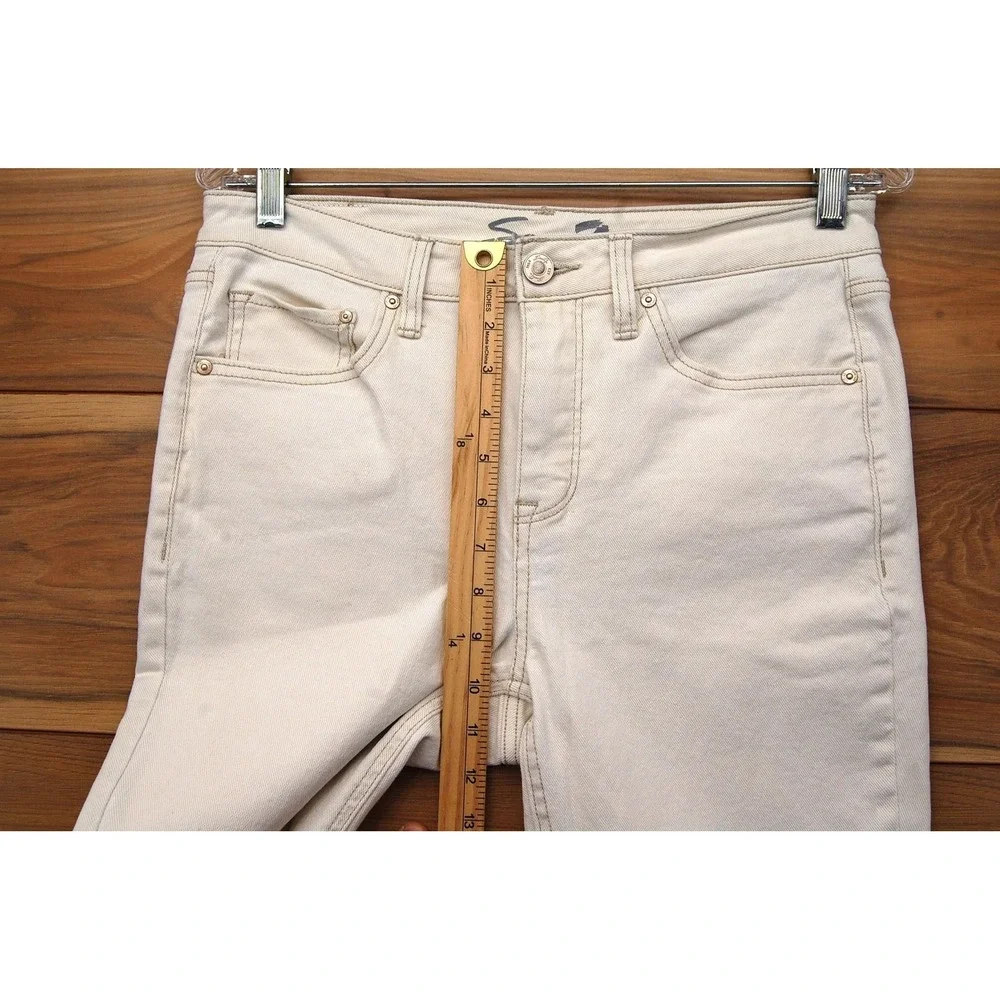 Seven7 Jeans Womens 4 Off White Slim Straight‎ Stretch Denim Five Pocket Classic